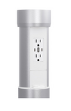 Lew Electric PPCV815 Automated Kitchen Countertop Pop Up With 15A (TR) Duplex Power/3USB (AC) White Receptacle & Silver Bezel