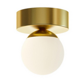 AFX Lighting PRLF05L30D1SB 5-in 10W Pearl Flush Mount, 120V, CCT 3000K, Brass Finish