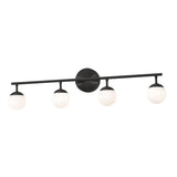 AFX Lighting PRLV3208L30D1BK Pearl 32 Inch LED Bath Vanity Light In Black With White Glass Globes