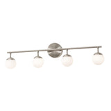 AFX Lighting PRLV3208L30D1SN Pearl 32 Inch LED Bath Vanity Light In Satin Nickel With White Glass Globes