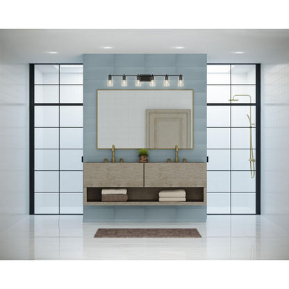 Progress Lighting P300372-031 Adley 6 Light Matte Black Bath Vanity Wall Light Lifestyle