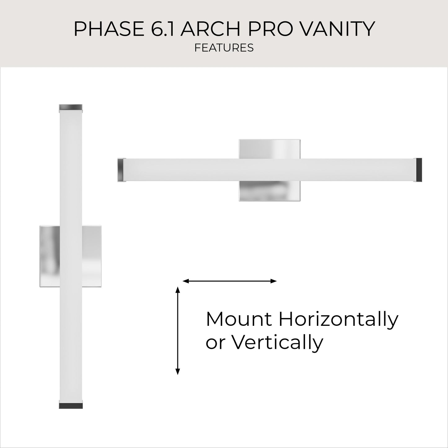 Progress Lighting P300550-015-CS Phase 6.1 LED Linear Bath Vanity Wall Light - View 6