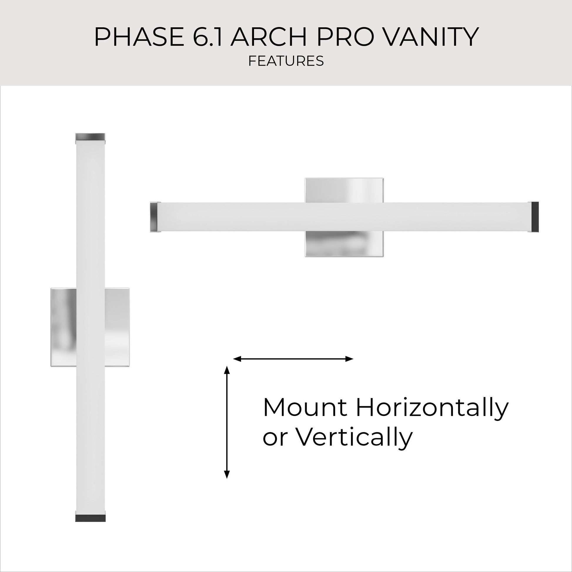 Progress Lighting P300550-015-CS Phase 6.1 LED Linear Bath Vanity Wall Light - View 6