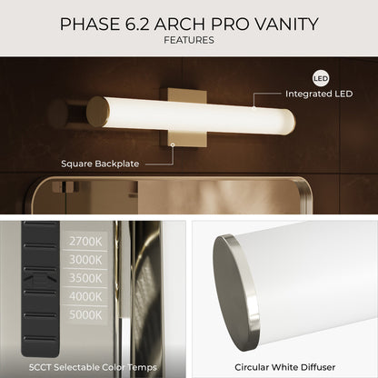 Progress Lighting P300553-009-CS Phase 6.2 LED 24 inch Brushed Nickel Bath Vanity Wall Light