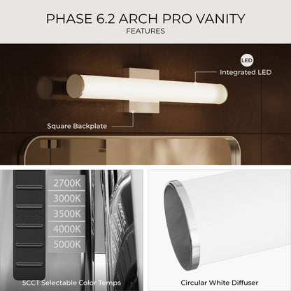 Progress Lighting P300553-015-CS Phase 6.2 LED 24 inch Polished Chrome Linear Bath Vanity Wall Light - View 7