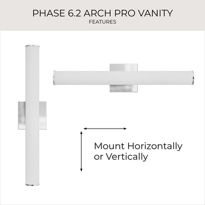 Progress Lighting P300553-015-CS Phase 6.2 LED 24 inch Polished Chrome Linear Bath Vanity Wall Light - Features Infographic