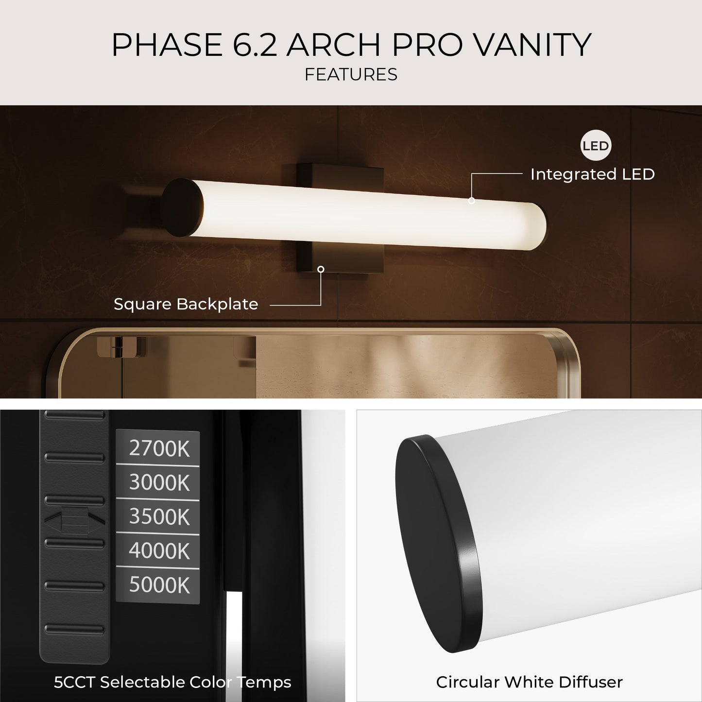 Progress Lighting P300553-031-CS Phase 6.2 LED Black Linear Vanity Light - Image 8
