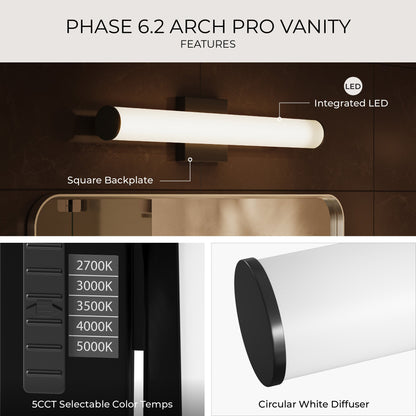 Progress Lighting P300553-031-CS Phase 6.2 LED Black Linear Vanity Light - Image 8