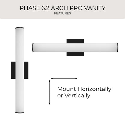 Progress Lighting P300554-031-CS Phase 6.2 LED Black Linear Vanity Light - Features: Mount Horizontally or Vertically