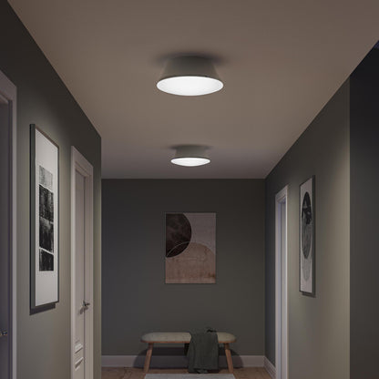 Progress Lighting P350306-009 Avra Brushed Nickel Flush Mount - Hallway Lifestyle Night View
