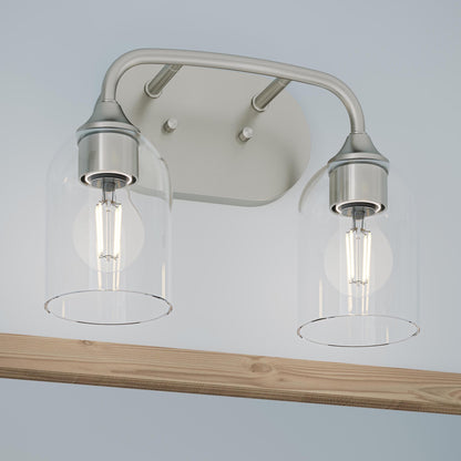 Progress Lighting Ilia P300572-009 2-Light Bath Vanity Detail Shot in Brushed Nickel