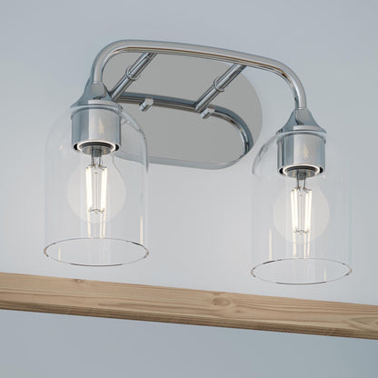 Progress Lighting P300572-015 Ilia 2 Light Polished Chrome Bath Vanity Wall Light - Detail Close-Up