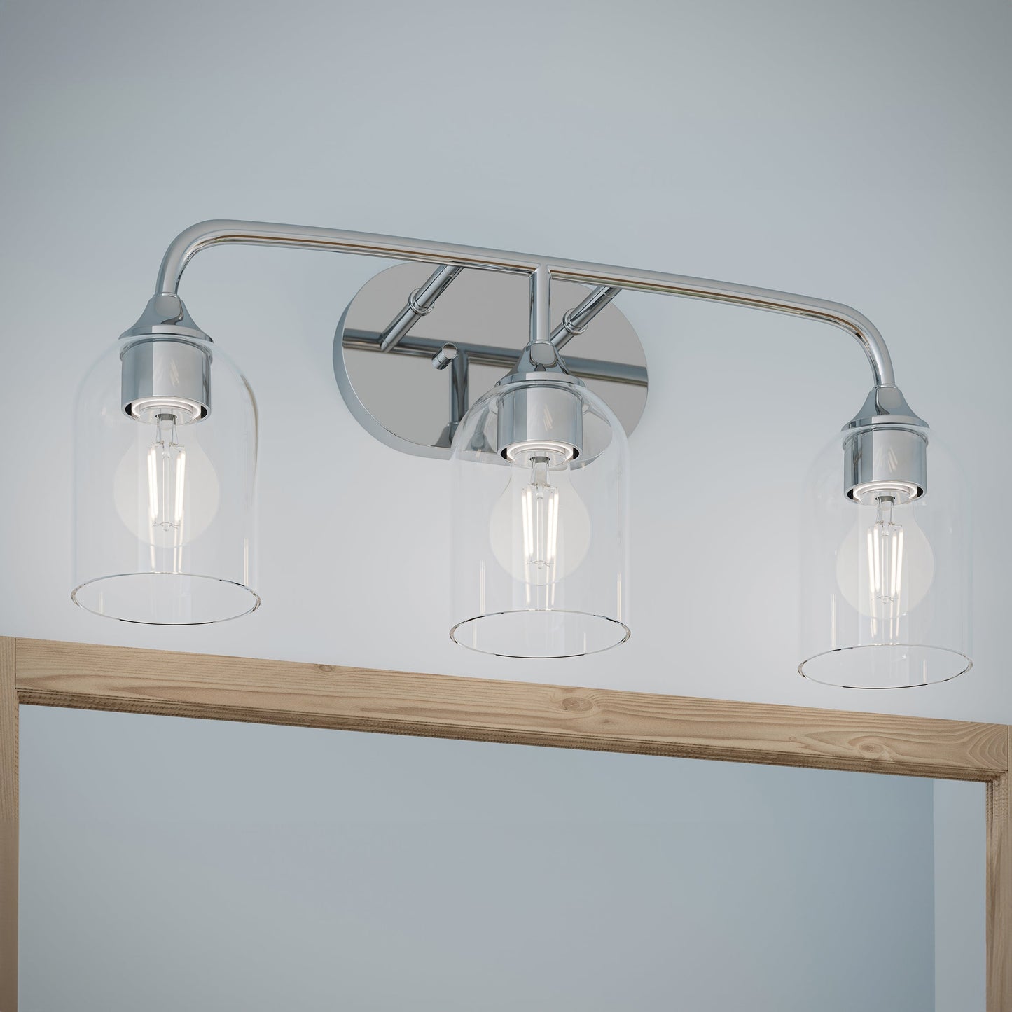 Progress Lighting P300573-015 Ilia 3-Light Bath Vanity Polished Chrome - Detail Close-Up View