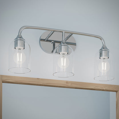 Progress Lighting P300573-015 Ilia 3-Light Bath Vanity Polished Chrome - Detail Close-Up View