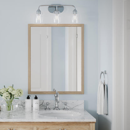 Progress Lighting P300573-015 Ilia 3-Light Bath Vanity Polished Chrome - Daytime Bathroom Lifestyle Shot