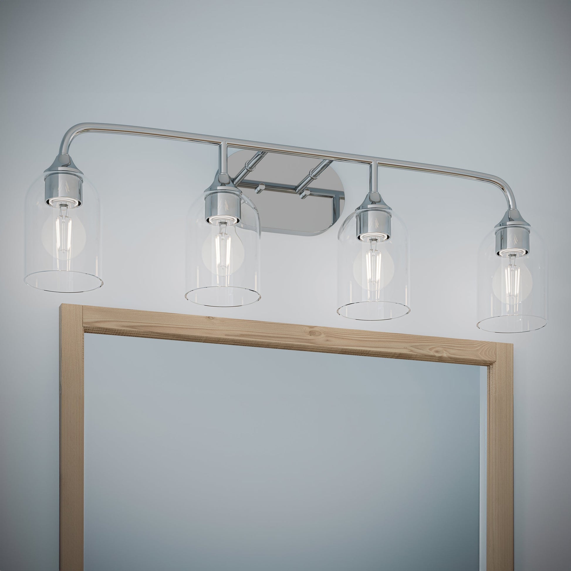 Progress Lighting P300574-015 Ilia 4-Light Polished Chrome Bath Vanity Wall Light - Detail View