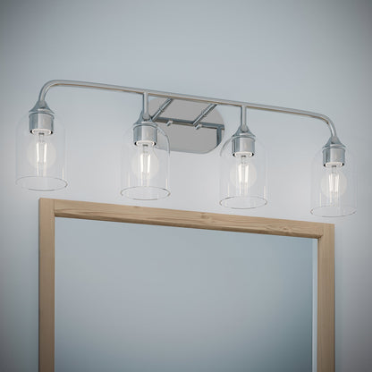 Progress Lighting P300574-015 Ilia 4-Light Polished Chrome Bath Vanity Wall Light - Detail View