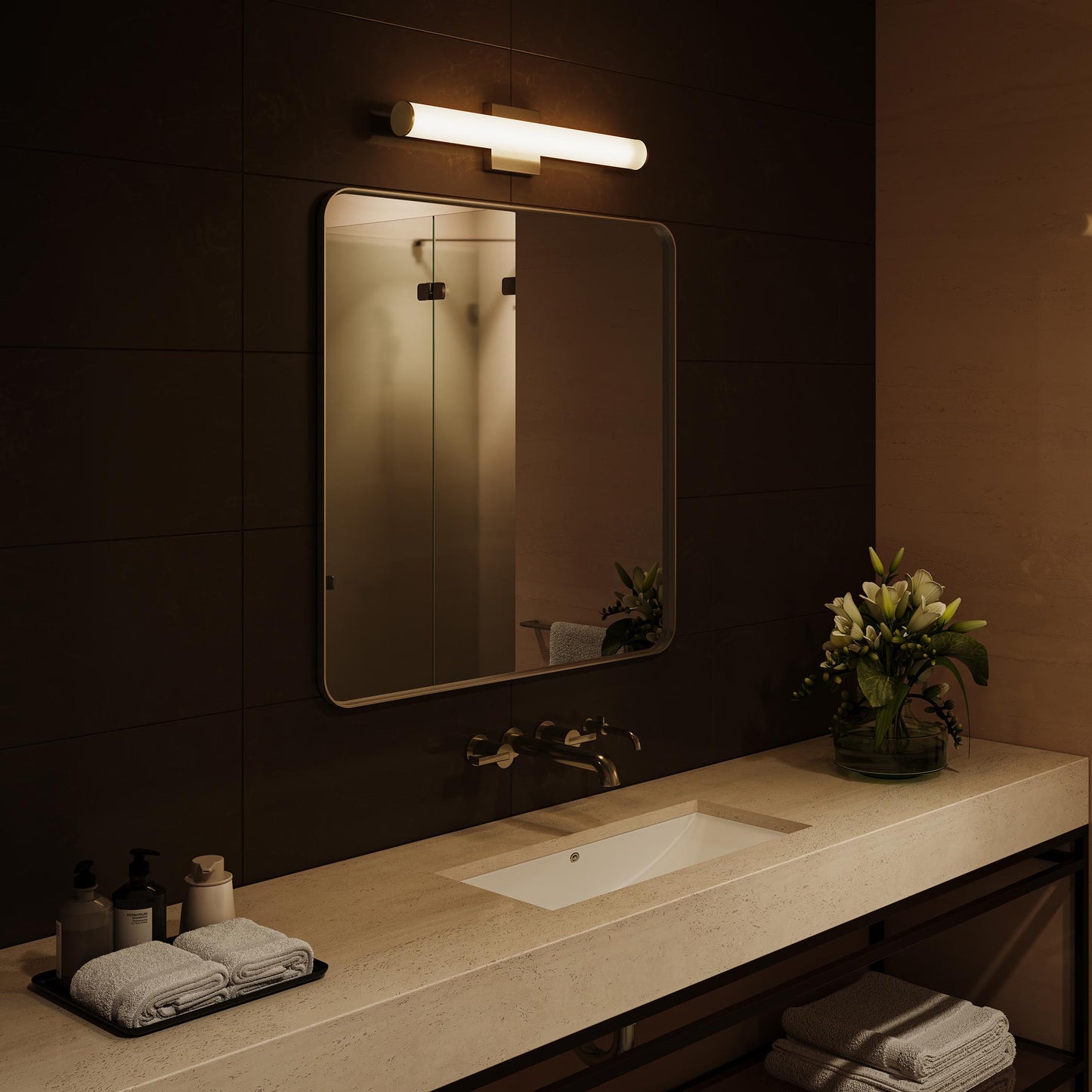 Progress Lighting P300553-009-CS Phase 6.2 LED 24 inch Brushed Nickel Bath Vanity Wall Light