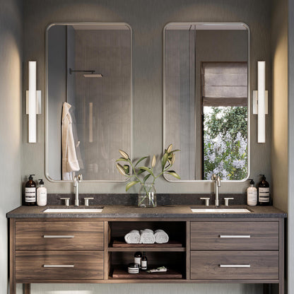 Progress Lighting P300556-009-CS Phase 6.3 LED Brushed Nickel Linear Vanity Light - Bathroom Lifestyle View