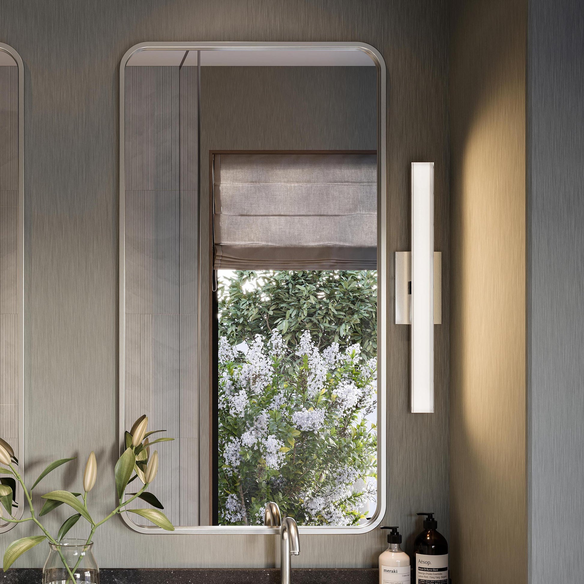 Progress Lighting P300556-009-CS Phase 6.3 LED Brushed Nickel Linear Vanity Light - Bathroom Detail View