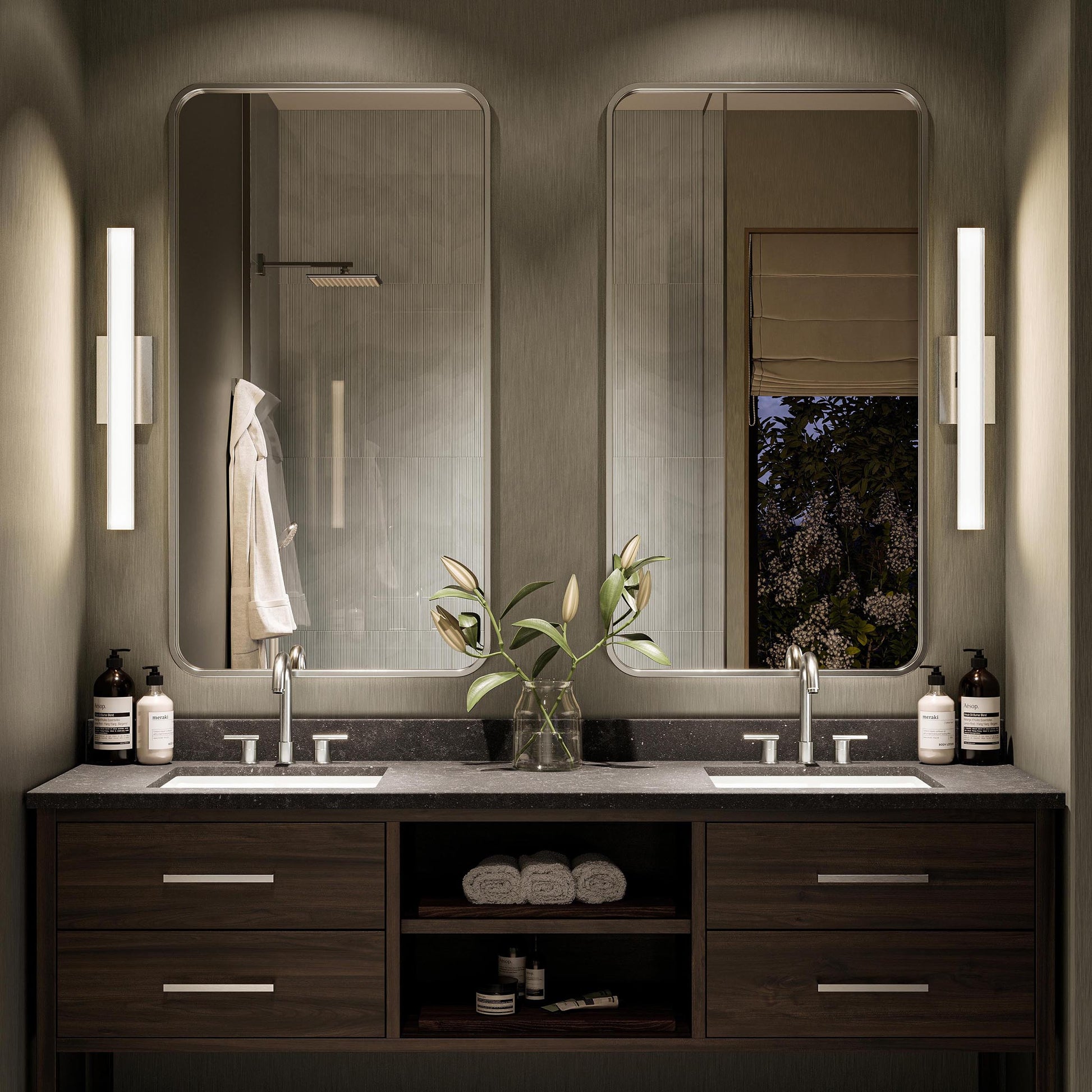 Progress Lighting P300556-009-CS Phase 6.3 LED 24 inch Brushed Nickel Slim Linear Vanity Bath Light
