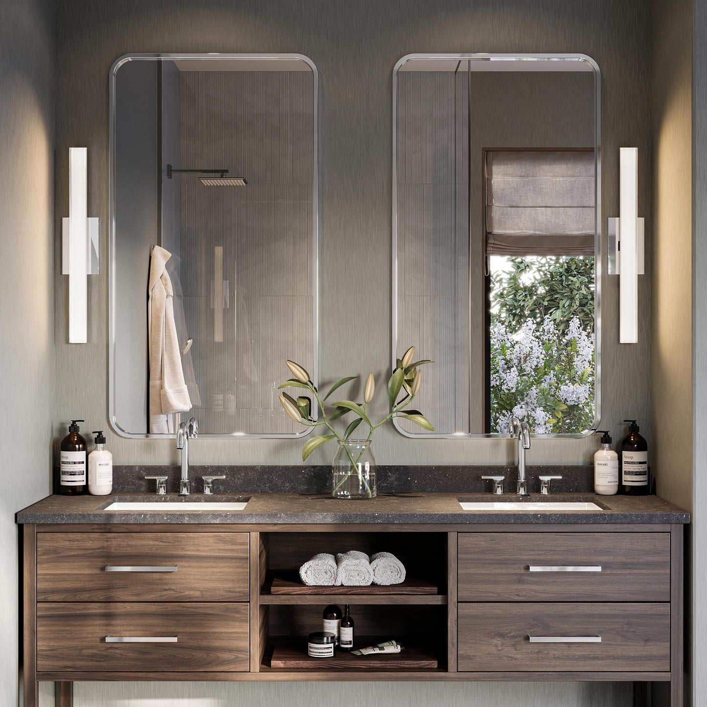 Progress Lighting P300556-015-CS Phase 6.3 LED 24 Inch Polished Chrome Bath Vanity Wall Light - Bathroom Lifestyle