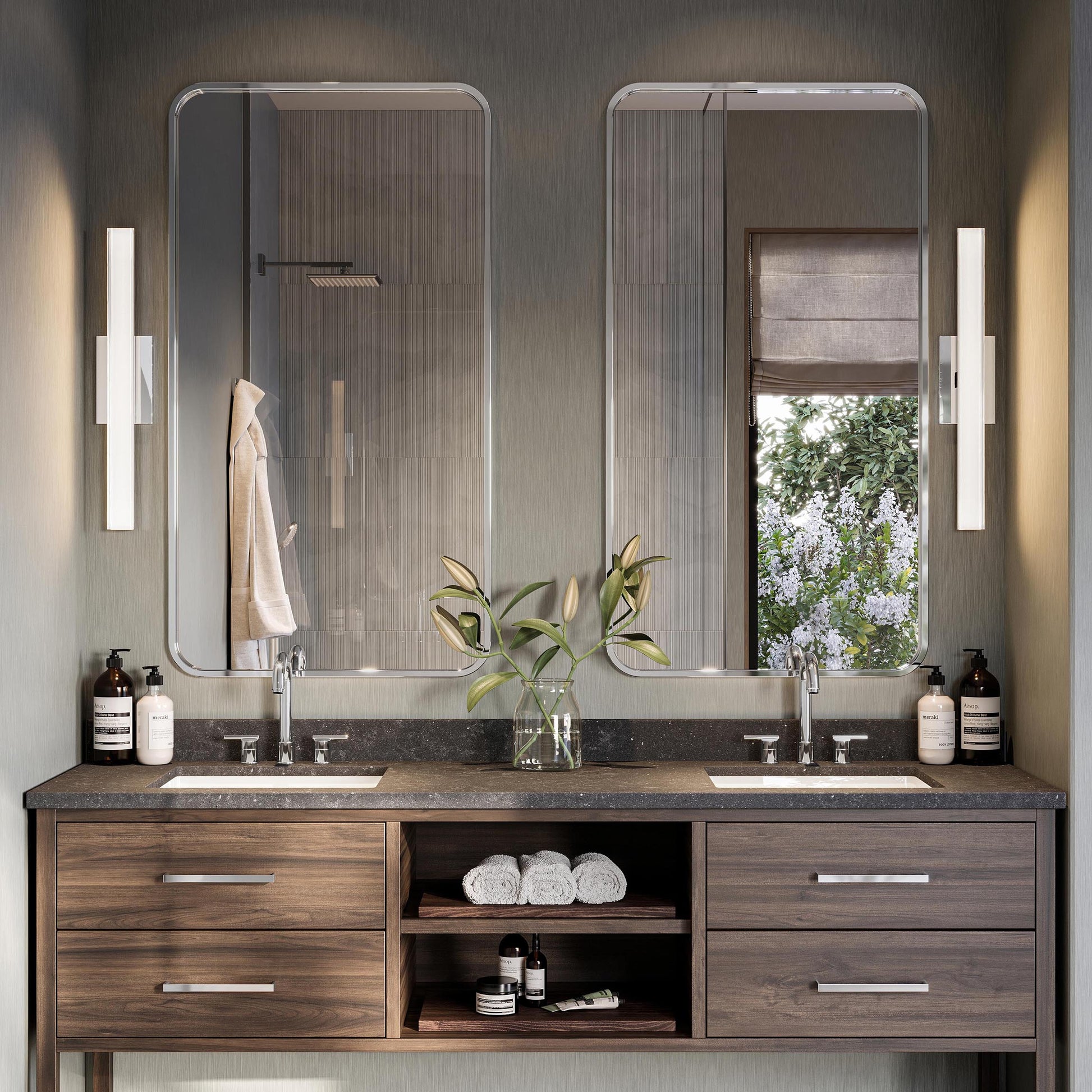 Progress Lighting P300556-015-CS Phase 6.3 LED 24 Inch Polished Chrome Bath Vanity Wall Light - Bathroom Lifestyle