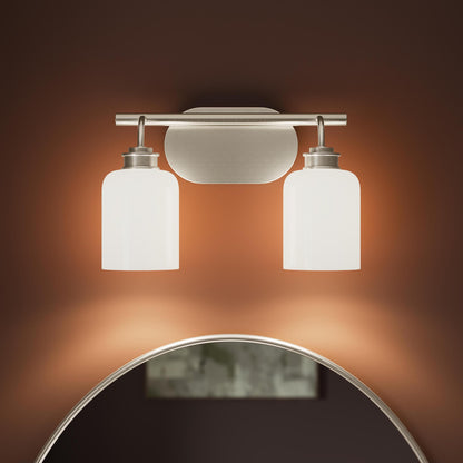 Progress Lighting P300578-009 Reines 2 Light Bath Vanity - close-up detail view lit