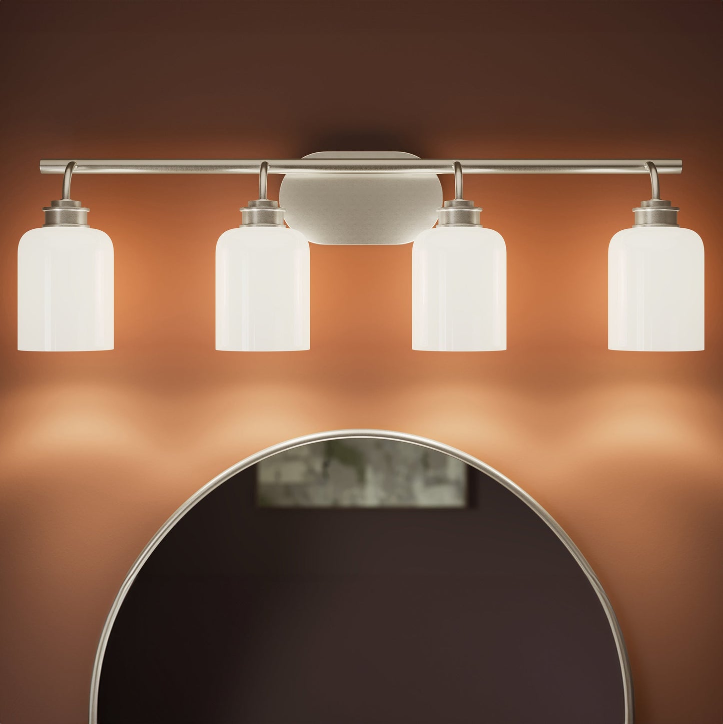Progress Lighting P300580-009 Reines 4 Light Brushed Nickel Bath Vanity Wall Light - Detail Close-Up