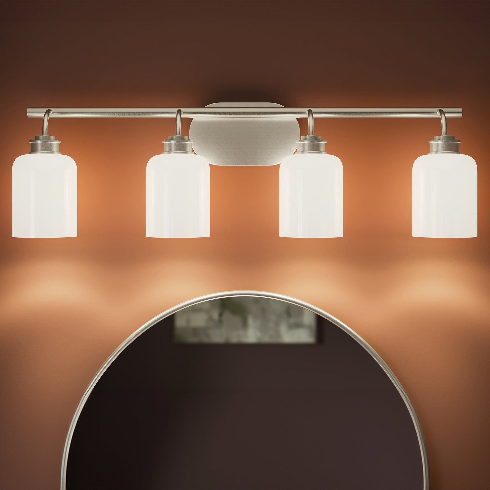 Progress Lighting P300580-009 Reines 4 Light Brushed Nickel Bath Vanity Wall Light - Detail Close-Up