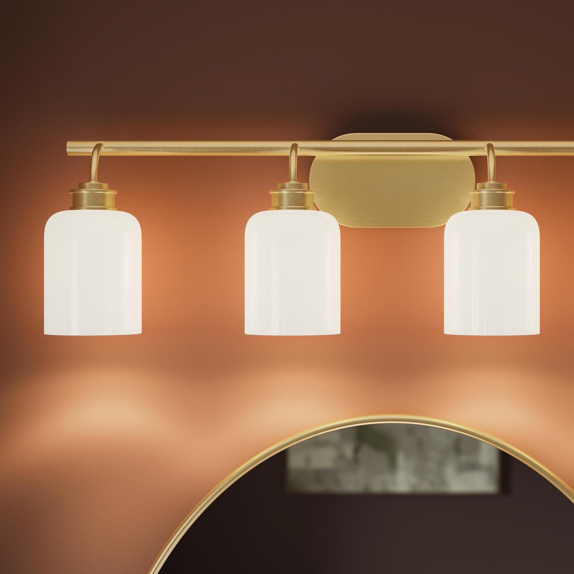 Progress Lighting Reines collection Brushed Gold Bath Vanity Light lifestyle detail view