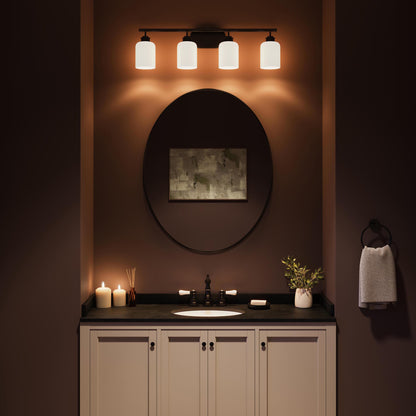 Progress Lighting P300580-31M Reines 4 Light 32 inch Matte Black Bath Vanity Wall Light