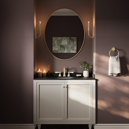 Progress Lighting P710153-191 Reines Brushed Gold Wall Sconce - Bathroom Lifestyle Application
