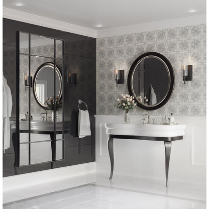 Progress Lighting Elara matte black bath vanity wall light in bathroom setting