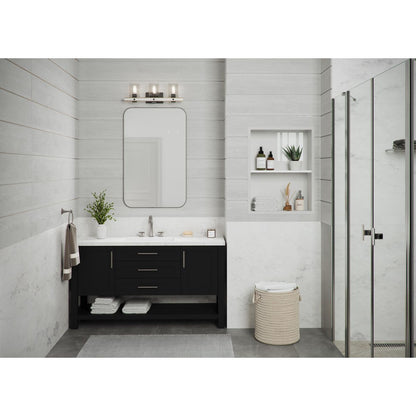 Progress Lighting Gulliver 3 light graphite bath vanity wall light in bathroom setting