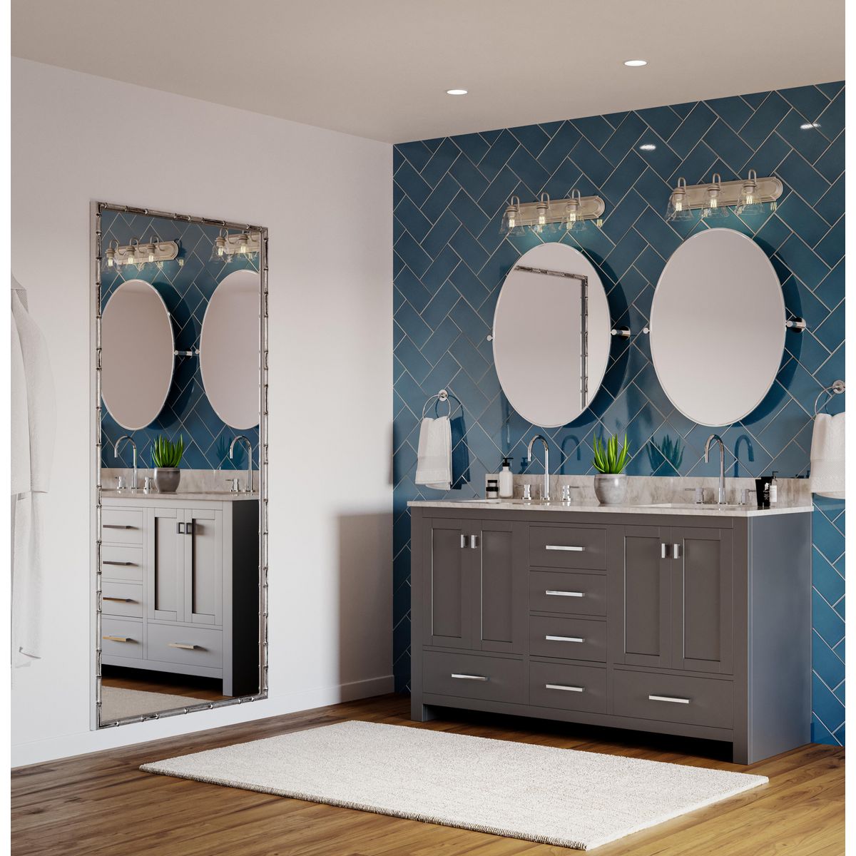 Progress Lighting P300391-009 bath vanity wall light in bathroom setting
