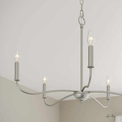 Progress Lighting Ilia P400462-009 Brushed Nickel Chandelier - Bedroom Detail Close Up