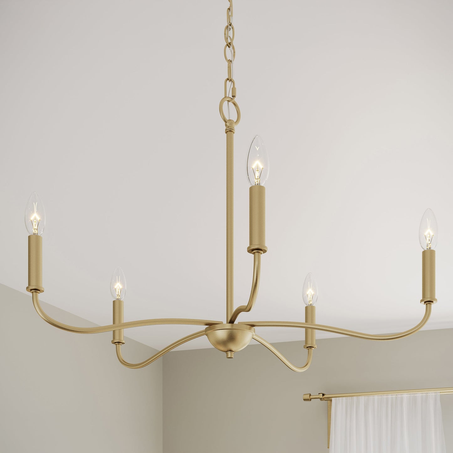 Progress Lighting Ilia P400462-191 Brushed Gold Chandelier close-up detail view