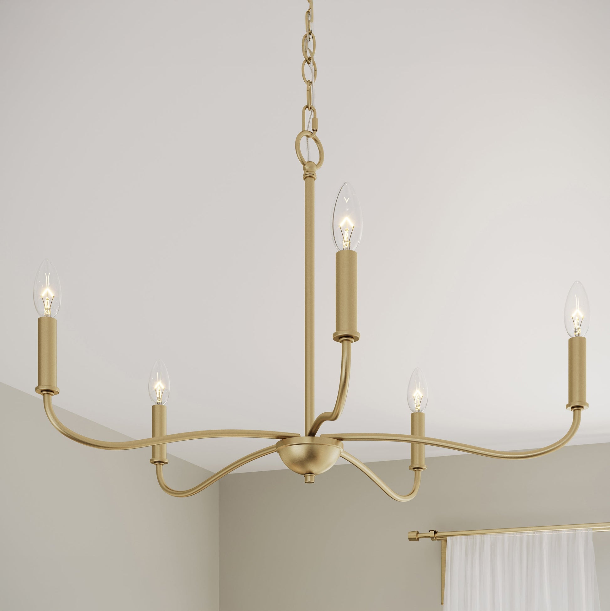 Progress Lighting Ilia P400462-191 Brushed Gold Chandelier close-up detail view