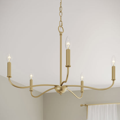 Progress Lighting Ilia P400462-191 Brushed Gold Chandelier close-up detail view