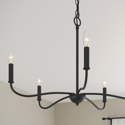 Progress Lighting P400462-31M Ilia 5 Light 28 inch Matte Black Chandelier Ceiling Light