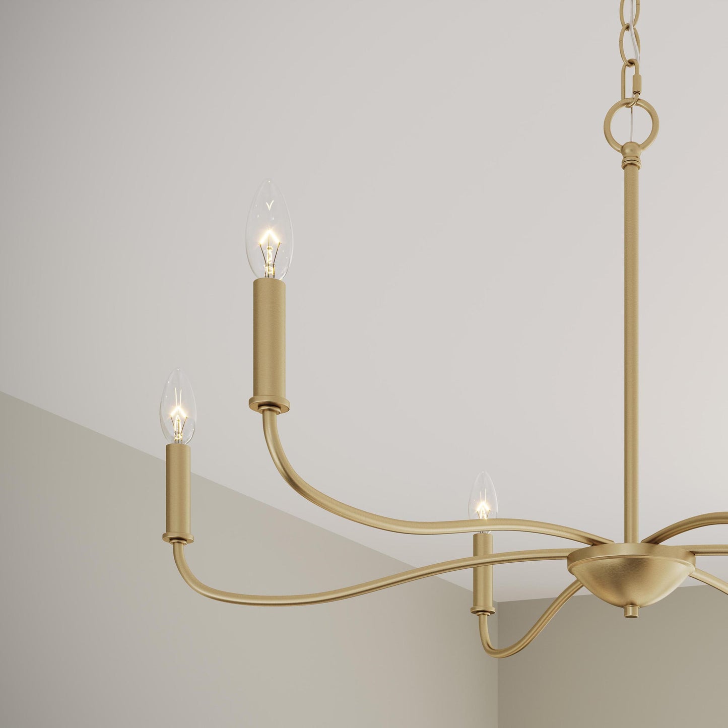 Progress Lighting P400463-191 Ilia 6 Light 34 Inch Brushed Gold Chandelier Ceiling Light