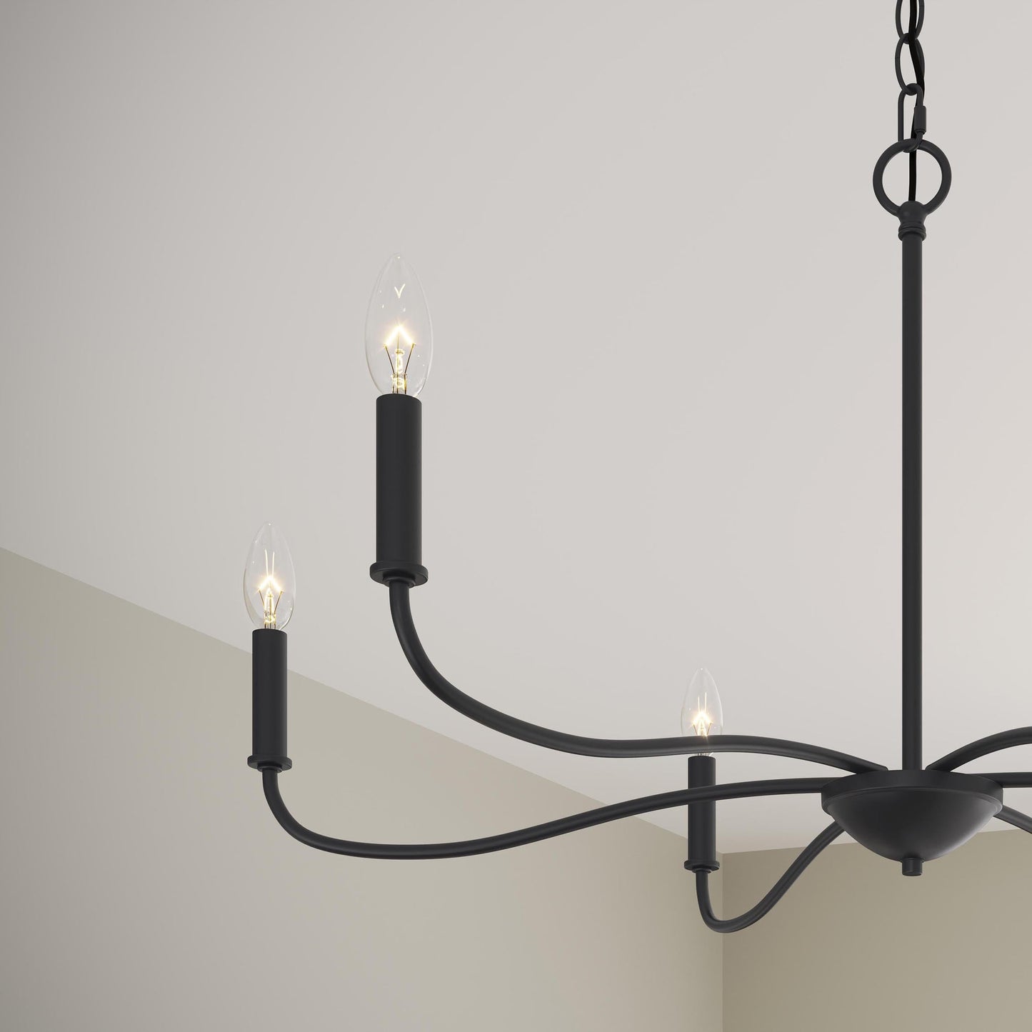 Progress Lighting P400463-31M Ilia 6-Light Matte Black Chandelier - View 6