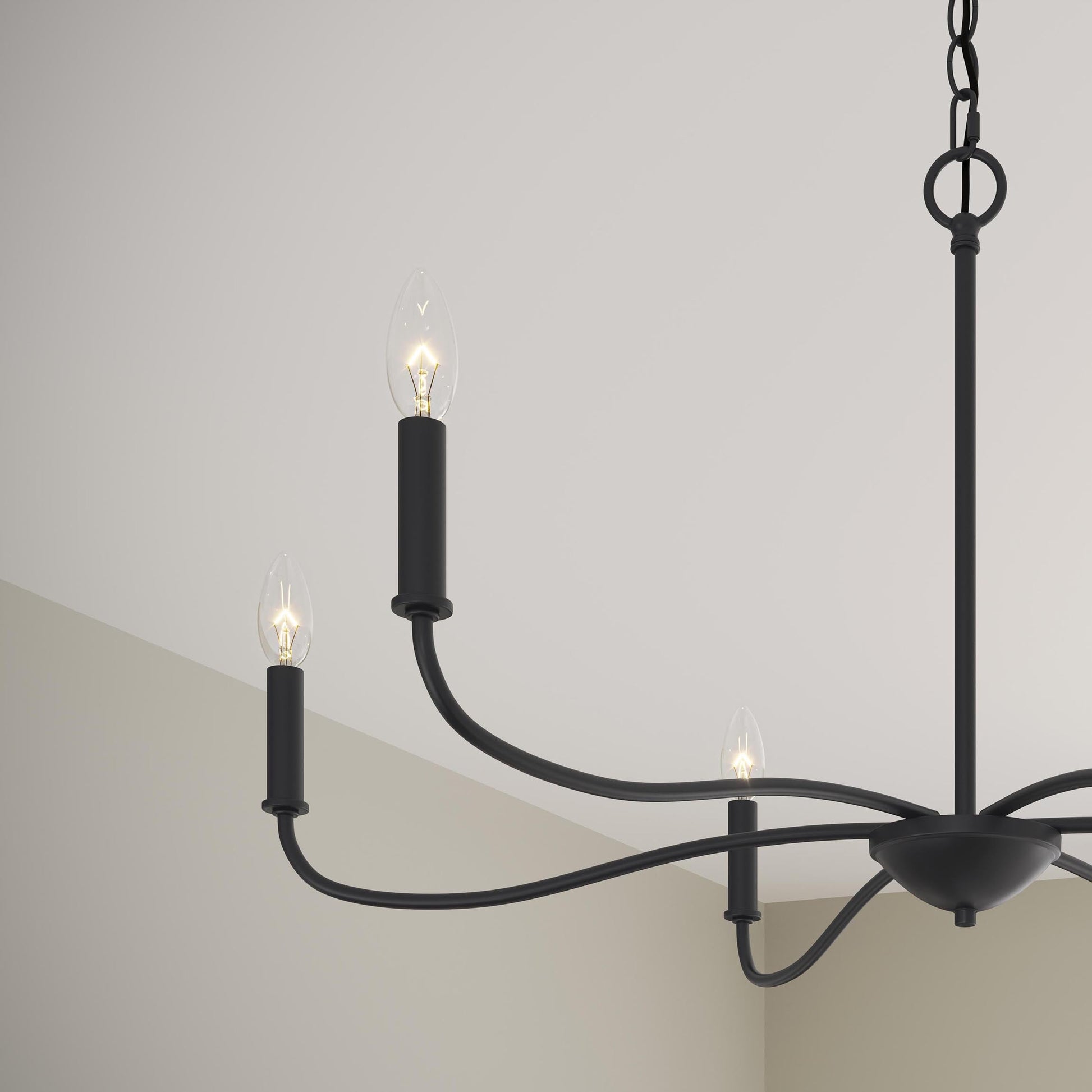 Progress Lighting P400463-31M Ilia 6-Light Matte Black Chandelier - View 6