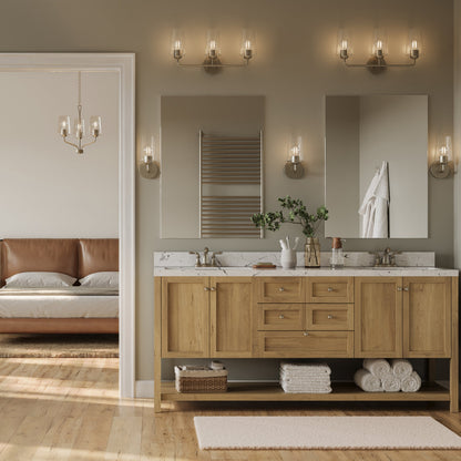 Progress Lighting Celino brushed nickel bathroom lighting collection lifestyle view