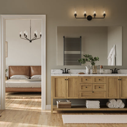 Progress Lighting P300542-031 Celino 4 Light Black Bath Vanity Wall Light - Bathroom Lifestyle Application