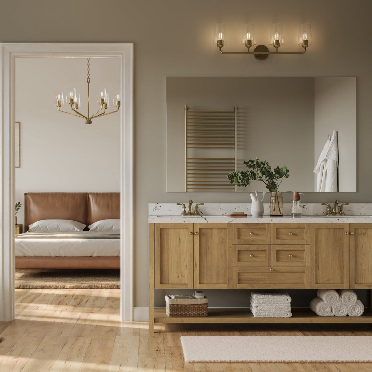 Celino bath vanity wall light installed in bathroom