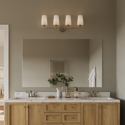 Progress Lighting P300545-009 Celino 4 Light Brushed Nickel Bath Vanity Wall Light - Lifestyle