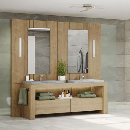 Progress Lighting Concourse brushed nickel bath vanity wall lights in bathroom setting