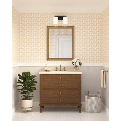Progress Lighting P300477-31M Estrada 2 Light Matte Black Bath Vanity Wall Light - Lifestyle Application Shot